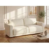 Image de Canapé 3 places en tissu texturé blanc cassé NETUSO