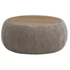 Image de Table basse avec coffre de rangement en tissu bouclette et MDF - Taupe - SORIELI