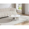 Image de Table basse en MDF et verre trempé - Beige laqué - DORLENA
