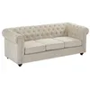 Image de Canapé 3 places en tissu beige CHESTERFIELD