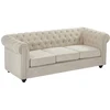 Image de Canapé 3 places en tissu beige CHESTERFIELD