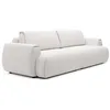 Image de Canapé 4 places convertible en tissu chenille blanc ivoire MONELIA