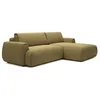 Image de Canapé dangle droit convertible en tissu chenille vert olive MONELIA