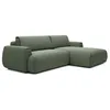Image de Canapé dangle droit convertible en tissu chenille vert sapin MONELIA