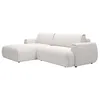 Image de Canapé dangle gauche convertible en tissu chenille blanc ivoire MONELIA