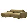 Image de Canapé dangle gauche convertible en tissu chenille vert olive MONELIA