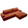 Image de Canapé dangle droit convertible en tissu chenille terracotta FARNETA