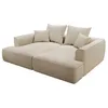 Image de Canapé 3 places confort assise profonde en tissu chenille beige PINETA