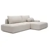 Image de Canapé dangle droit ouvert convertible en tissu texturé beige DAVISO
