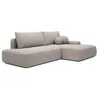 Image de Canapé dangle droit ouvert convertible en tissu texturé taupe DAVISO
