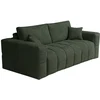 Image de Canapé 3 places convertible express en tissu bouclette vert - Couchage 140 cm - Matelas 20 cm ISSORO
