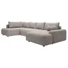 Image de Grand canapé dangle droit panoramique convertible en tissu texturé taupe DAVISO