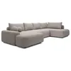 Image de Grand canapé dangle gauche panoramique convertible en tissu texturé taupe DAVISO