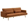 Image de Canapé 3 places convertible clic-clac en tissu terracotta ESME