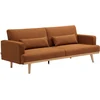 Image de Canapé 3 places convertible clic-clac en tissu terracotta ESME