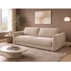 Image de Canapé 4 places convertible express en tissu texturé beige - Couchage 160 cm - Matelas 16 cm mémoire de forme GABRIZA