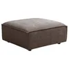 Image de Pouf en tissu chenille taupe RUZOLO