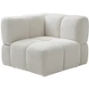 Image de Fauteuil d'angle en tissu texturé blanc cassé CARLIVI