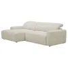 Image de Canapé dangle gauche avec assise coulissante électrique en tissu chenille beige CLEMIGA
