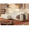 Image de Canapé d'angle gauche avec assise coulissante électrique en tissu chenille beige CLEMIGA