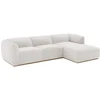 Image de Canapé d'angle droit en tissu chenille beige et base en bois CANOBRU