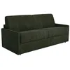 Image de Canapé 3 places convertible express en tissu vert sapin - Couchage à lattes larges 140 cm - Matelas 18 cm CALIFE