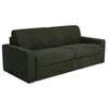 Image de Canapé 3 places convertible express en tissu vert - Couchage à lattes larges 140 cm - Matelas 18 cm CALITO