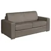 Image de Canapé 4 places convertible express en cuir de buffle taupe - Couchage 160 cm - Matelas 14 cm CALITO