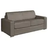 Image de Canapé 4 places convertible express en cuir de buffle taupe - Couchage 160 cm - Matelas 22 cm avec mémoire de forme CALITO