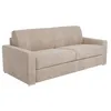 Image de Canapé 4 places convertible express en tissu beige - Couchage à lattes larges 160 cm - Matelas 18 cm CALITO