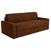 Image de Canapé 4 places convertible express en tissu terracotta - Matelas 22 cm avec mémoire de forme CALITO