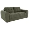 Image de Canapé 3 places convertible express en tissu vert - Couchage à lattes larges 140 cm - Matelas 22 cm avec mémoire de forme - BOLIPO