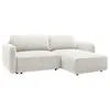 Image de Canapé dangle droit convertible en tissu chenille blanc cassé PLUFATI