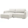 Image de Canapé d'angle gauche convertible en tissu chenille blanc cassé PLUFATI