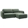 Image de Canapé dangle droit convertible en tissu chenille vert sapin PLUFATI