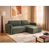Image de Canapé d'angle droit convertible en tissu chenille vert sapin PLUFATI