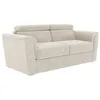 Image de Canapé 3 places convertible express en tissu texturé beige - Couchage à lattes larges 140 cm - Matelas 22 cm avec mémoire de forme -
