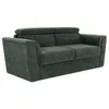 Image de Canapé 3 places convertible express en tissu texturé vert - Couchage à lattes larges 140 cm - Matelas 22 cm avec mémoire de forme -