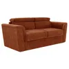 Image de Canapé 3 places convertible express en tissu texturé terracotta - Couchage à lattes larges 140 cm - Matelas 22 cm avec mémoire de