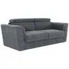 Image de Canapé 3 places convertible express en tissu texturé gris anthracite - Couchage à lattes larges 140 cm - Matelas 14 cm - RIZORA