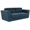 Image de Canapé 3 places convertible express en tissu texturé bleu - Couchage à lattes larges 140 cm - Matelas 14 cm - RIZORA