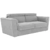 Image de Canapé 4 places convertible express en tissu texturé gris clair - Couchage à lattes larges 160 cm - Matelas 18 cm - RIZORA