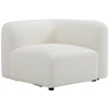 Image de Fauteuil d'angle en tissu bouclette blanc cassé DANEPI