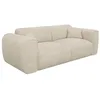 Image de Canapé 3 places convertible express en velours côtelé beige - Couchage 140 cm - Matelas 20 cm mémoire de forme POGNIA