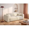 Image de Canapé 3 places convertible express en velours côtelé beige - Couchage 140 cm - Matelas 20 cm mémoire de forme POGNIA