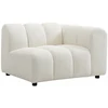 Image de Fauteuil d'angle droit en tissu bouclette blanc cassé JUTINI