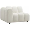 Image de Fauteuil d'angle gauche en tissu bouclette blanc cassé JUTINI