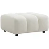 Image de Pouf en tissu bouclette blanc cassé JUTINI