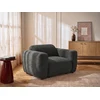 Image de Fauteuil en velours côtelé gris foncé POGNI de Maison Céphy