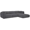 Image de Canapé d'angle droit en tissu chenille gris anthracite CAMILIO de Maison Céphy